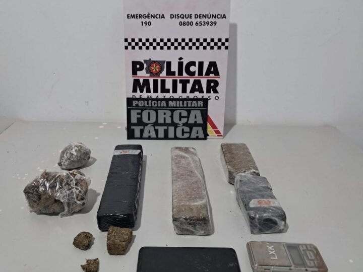 Força Tática prende homem e apreende adolescente com tabletes de maconha em Tangará da Serra