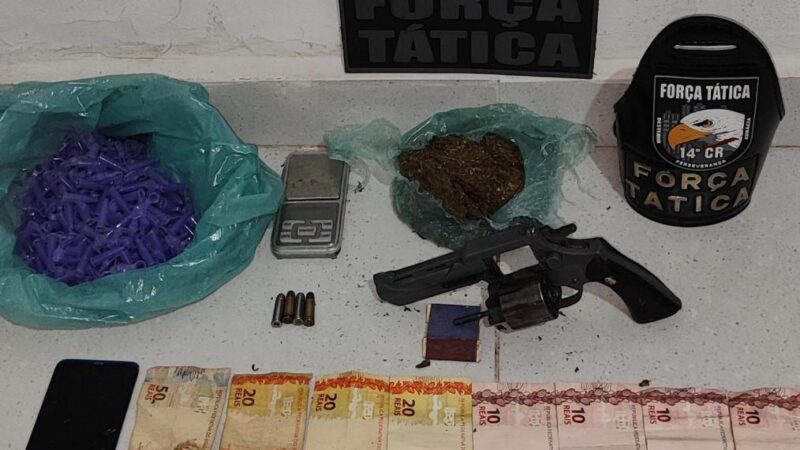 PM apreende arma de fogo, munições e faccionado com sete passagens criminais morre em confronto